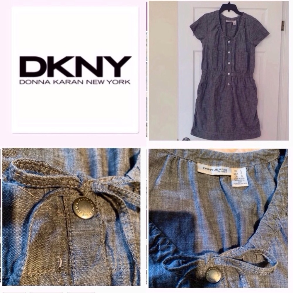 Breathable Cotton DKNY JEANS DRESS Size Petites L